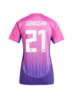 Njemačka Ilkay Gundogan #21 Zenski Gostujuci Dres EP 2024 Kratak Rukavima